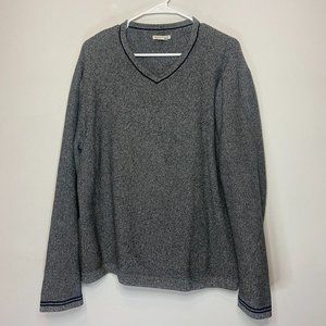 Carbon2Cobalt Men L V Neck Sweater Pullover Long Sleeve Gray Knit Heavy Thick